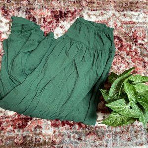 Aerie Green Tiered Maxi Skirt